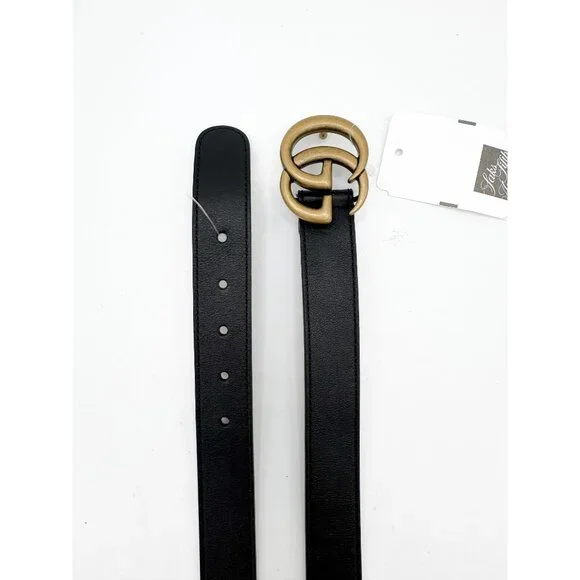 Gucci 55cm Black Leather Double GG Belt Size Small - Picture 12 of 14